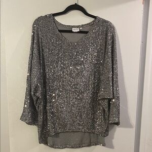 Women’s Silver Sequin Top